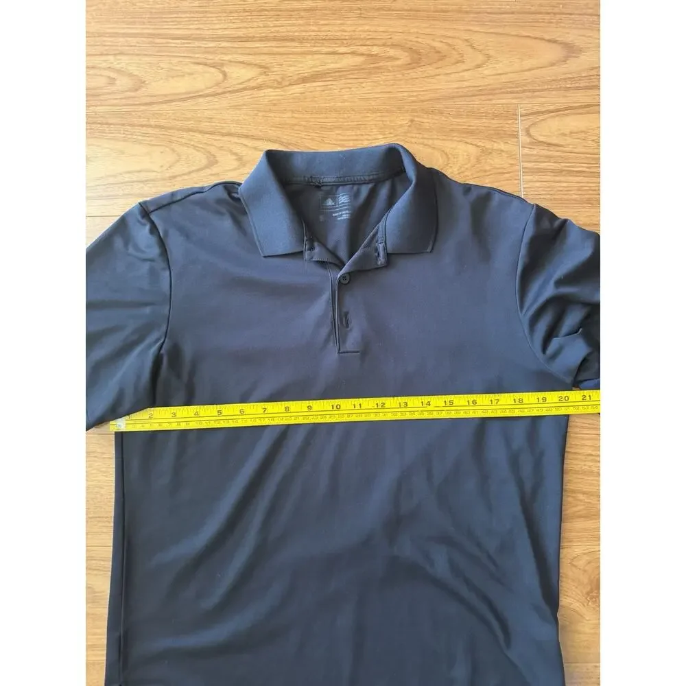 2 Adidas Small Polo Black Shirt Men Sports Logo Casual Golf Stretch Sleeve